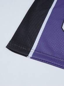 Áo thun nam thời trang thể thao phong cách Los Angeles, cổ chữ V, tay ngắn, in sọc, chất liệu lưới, in số 08, thiết kế phối họa tiết tối giản, phù hợp cho trang phục thường ngày mùa xuân/hè, phong cách đường phố. - màu đen - Xem 8