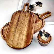 1pc 16-Inch Wooden Tray, Cheese Board, Serving Tray, Breakfast Tray, Food Tray, Veggie Platter, Suitable For Cheese, Charcuterie, Snacks, Appetizers, Fruits, Vegetables, Weddings, Parties, Camping, Home Decor, Dining Table Centerpiece, Reusable, Holiday Gatherings, New Year Gift, Valentine's Day Gift, Gift For Friends And Family