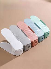 10pcs Adjustable 2-Tier Shoe Rack, Saves 50% Space - Multicolor - View 1