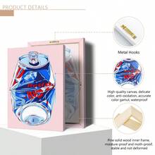 1pc Modern Decor Poster, Canvas Print, Crushed Red Bull Can Art Print: Pop Art Kitchen Poster, Suitable For Home Decor, Room Decor, Bedroom Decor, Living Room Decoration, Bathroom Decor, Wall Decor, Optional Wall Art With Frame.