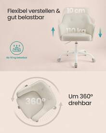 SONGMICS Homeoffice-Stuhl, Drehstuhl, Schreibtischstuhl, höhenverstellbar, bis 110 kg belastbar, Cord, für Arbeitszimmer, Schlafzimmer