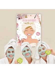 Spa Party Game Kit - 38pcs Set With Pin The Cucumbers Poster, Blindfolds & Stickers - Perfect For Makeup Parties & Spa Themed Events