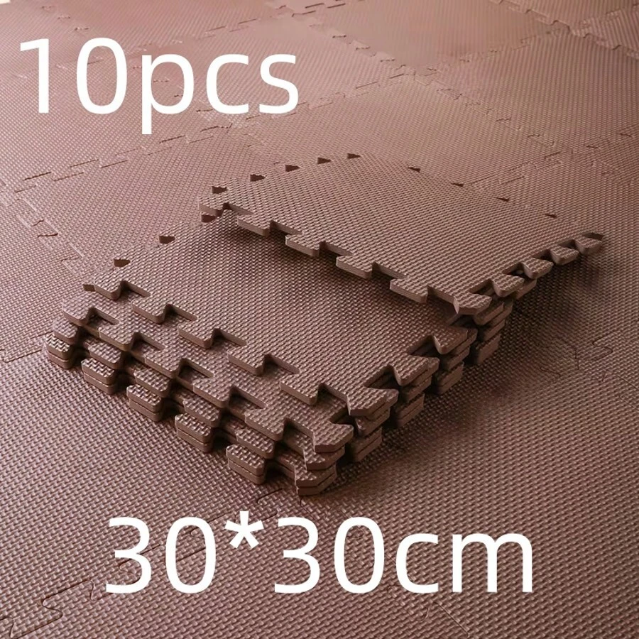 Disponibles tapetes de fitness en paquetes de10 piezas, con un diseño de patrón cruzado mejorado, midiendo 30 cm de largo y ancho, tapetes de espuma EVA entrelazados en negro/gris, adecuados para el piso de un gimnasio en casa, tapetes de equipo de ejercicio duraderos, de 11.8 x 11.8 pulgadas.