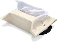Lumbor37 Soporte para Caja de Pa?uelos, Caja de Pa?uelos con Textura de Cuero Portapa?uelos de Papel para Coar en la Parte Trasera del Asiento del Coche, Dispensador de Pa?uelitos de Efecto Cuero - albaricoque - Ver 1