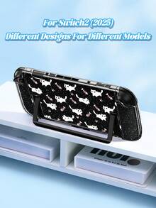 1个卡通猫鱼骨图案透明闪光保护壳，兼容Switch 2 (2025) / Switch OLED主机和Joy-Con手柄，Switch玩家的最佳礼物 - 彩色 - 查看 5