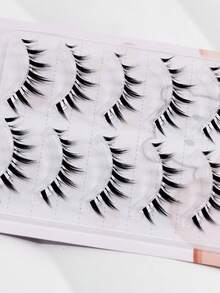 5 Pairs Fairy Natural Lash Extension Cross Curling Wispy False Eyelashes Daily Eye Makeup Tools - Black - View 3