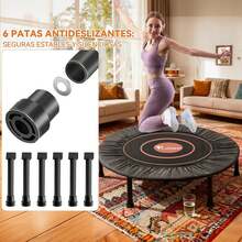 Trampolín Fitness 40 Pulgadas con 6 Patas,Antideslizantes,Fácil Montaje y Altura Baja para , Duradero y  para Adultos y Niños Uso en Interiores y Exteriores Soporta 100kg - 1 - Ver 5