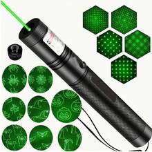 [Halloween Pattern] High Power Rechargeable Green Laser Pointer Flashlight: Powerful Green Laser Pen With Star Cap, Long-Range Laser Beam Pointer For Astronomy Demonstration, Outdoor Camping, Cat Toys, 8-In-1 Laser Patterns Including Romantic Love And Cute Cartoon Animal Halloween Designs