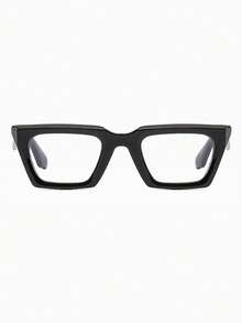 1 Cặp kính mắt mèo gọng nhựa màu đen dành cho nam, kiểu dáng đơn giản, cổ điển, tròng kính phẳng, cá tính. - màu đen - Xem 3