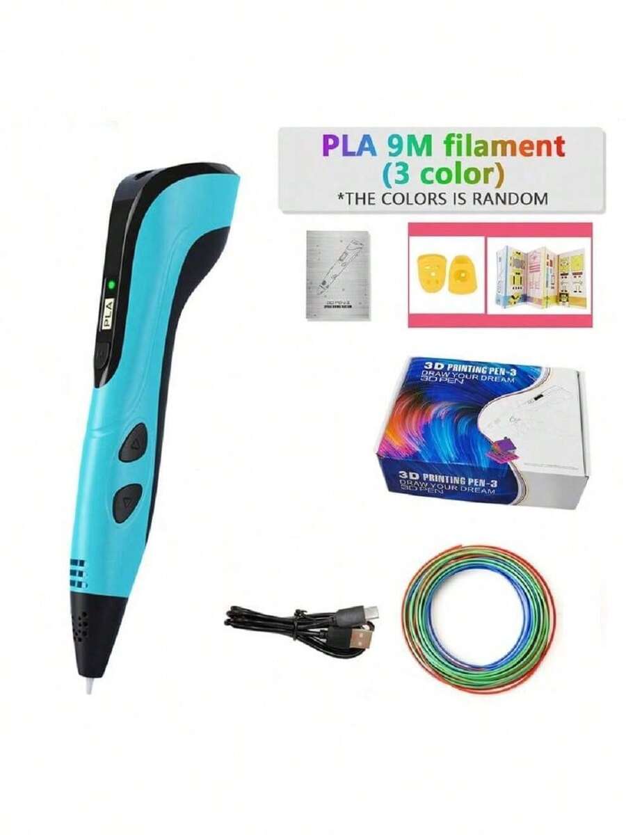 3D Printing Pen With Display - Includes 3D Pen, 3 Starter Colors Of PLA ...