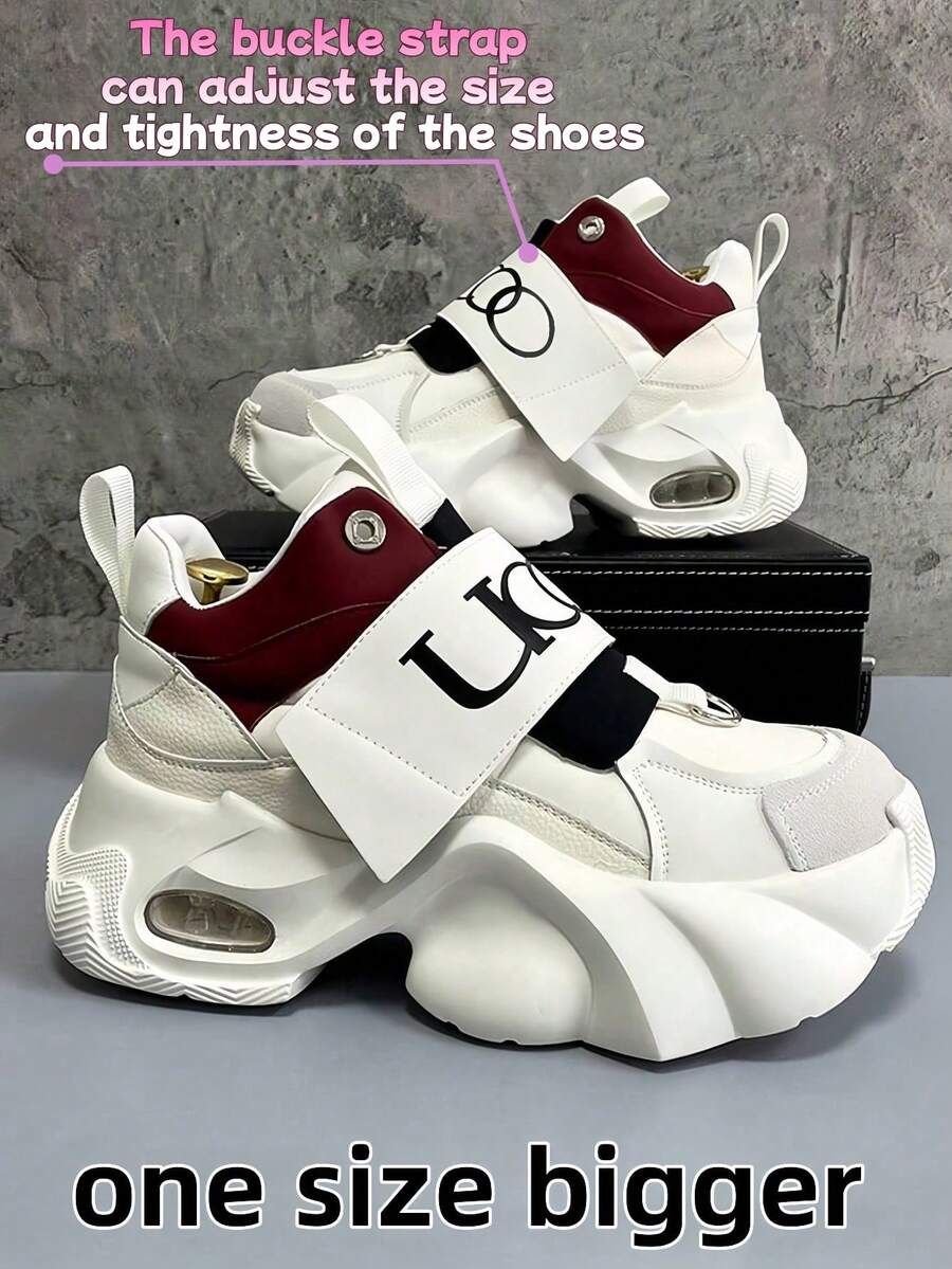 (Lớn hơn 1 cỡ) Giày thể thao Unisex Slip-On, Thời trang Thu/Đông mới, Trang trí kim loại, Giày thể thao thường ngày có đệm thoải mái, Giày chạy bộ thiết kế độc đáo theo phong cách Punk, Phù hợp với mọi mùa, Chủ đề Giáng sinh (Lớn hơn 1 cỡ)