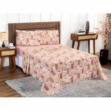 4-Piece Sheet Set, 100% Cotton Percale, Single, Double, Queen, King Sizes - 花卉玫瑰 - 查看 2
