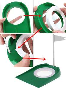 2pcs Plastic Detachable Multi-Target Cup Flag Putting Mat, Golf Putter Practice Tool - Multicolor - View 3