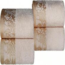 SUPERIOR Juego de Toallas de algodón de 3 Piezas, Borde Floral Jacquard Dobby, Felpa de Secado rápido, baño Decorativo, Ducha, baño, Incluye 1 Cuerpo, 1 Mano, 1 Toalla de Rostro, colección Wisteria, - blanco - Ver 9
