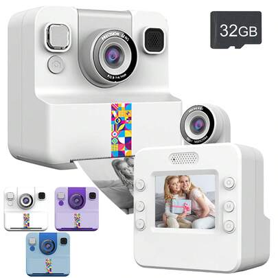 180° Rotatable Lens 1080P Video Children's Instant Print Camera, Suitable For 4-10 Years Old Kids, Outdoor Toy, Birthday/Christmas/New Year Gift For Girls And Boys