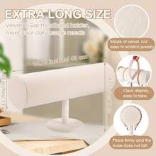 1pc Elegant Beige Velvet Headband Stand, Round Bottom Stable Design, Suitable For Hair Accessory Daily Storage & Display Showcase - Multicolor - View 10