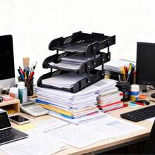 1个收纳架，多功能家用办公整理架，ABS塑料材质，黑色，方便收纳 - 黑與白 - 查看 5