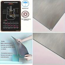 1 Piece Vintage Guitar Electronic Chart Poster - Guitar Pickup Position, Strat, Volume/Tone Control - Music Studio, Living Room, Bar Decoration - Musician's Birthday/Christmas/Housewarming Gift - Waterproof Metal Sign - /Pop/Band Decoration - 2D Flat Aluminum Sign, Designed With Marked Bridge, Neck, Volume Knob, And Pickguard - Ideal Choice For Guitar Enthusiasts, 2D Flat, Perfect For Room Decoration - 混合 - 查看 6