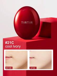 TIRTIR Red Cushioned Foundation Air Cushion, Lightweight Concealer Lasting Light Weight Semi-Matte 18g - 21C Cold Beige - View 2