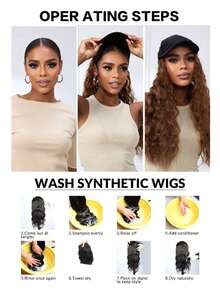 18 Inch Hat Long Curly Wavy Hair Wigs With Baseball Cap Adjustable Black Baseball Cap With Synthetic Curly Hair Beginners Friendly Natural Looking For Daily Use - Multicolor - View 9