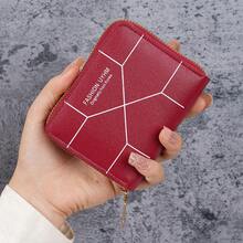 Cartera de Mujer Corta y Sencilla, Tarjetero, Monedero - rosa claro - Ver 2