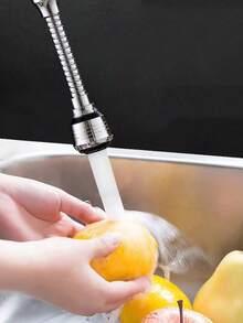 2件套360度旋转水龙头延长器 - 可调节模式，高压延长，防溅喷头，适用于厨房和浴室