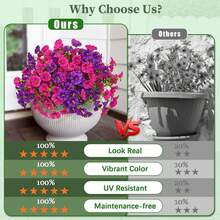 4pcs Realistic Silk Colorful Eucalyptus Plants, Suitable For Outdoor Decoration In Spring And Summer, UV-Resistant, Can Be Used For Outdoor Home Planting, Porch, Patio, Window, Yard Decoration, Applicable For Home Garden, Porch, Outdoor Decoration, Garden Decoration. - Purple + Purple-red - View 5