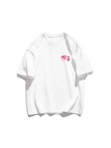 Camiseta con estampado floral, camiseta casual de mujer de cuello redondo y manga corta, ropa de camiseta personalizada de mujer para la temporada de vuelta a clases - Blanco - Ver 10