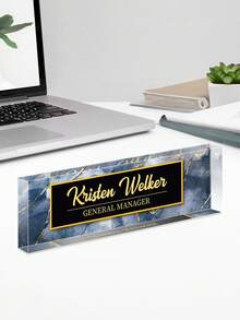 1pc Customized Acrylic Desk Name Plate, 20 Styles Available, Personalized Text, Employee Appreciation Gift For Teachers, Colleagues, Nurses, Managers - Multicolor - View 18