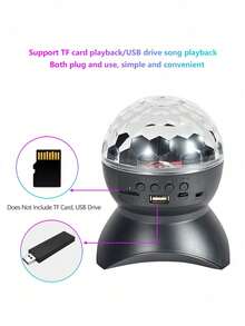 1pc LED Wireless RGB Rotating Projection Lamp, KTV Colorful Lamp, RGB Stage Strobe Light, Rechargeable Crystal Ball Lamp, Outdoor Speaker Christmas Stage Light, Disco Ball Party Light - Multicolor - View 9