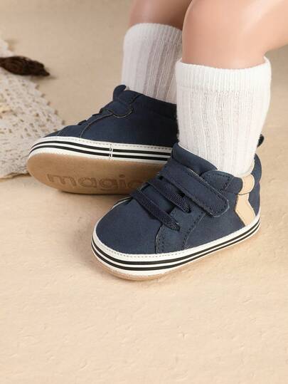 Spring/Autumn Solid Color PU Casual Sports Shoes For Infant Boys/Girls, 3-12 Months Newborn Pre-Walker Infant Shoes