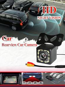 12 LED HD CCD Car Backup Camera, Front & Rear View Camera, Night Vision Wide Angle For Cars, RVs, Parking Monitor
