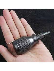 迷你钛合金螺丝刀 1/4英寸磁性螺丝刀 7合1 S2合金钢钻头 EDC家用维修工具 - 銀色 - 查看 3