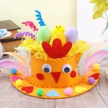 Pollitos de Pascua, pollitos de algodón amarillos, pollitos de Pascua con pompones, decoraciones de Pascua. - Amarillo - Ver 6