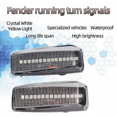 2pcs Transparent Yellow Dynamic Flowing Water Fe/Nd/ER Lights Suitable For Mercedes-Benz W124 R129 W140 W202 W201 Car Lights Edge Lights Signal Lights