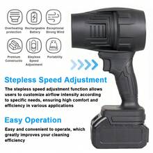 Handheld Jet Fan 500g High Thrust Violent Fan Brush Motor Ducted Turbofan High Power Duct Fan Portable Dust Blower Keyboard Cleaning Tool - Negro - Ver 3