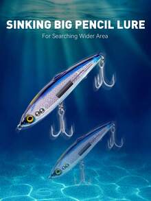 KINGDOM 1PC Kingpro 海水钓鱼路亚饵 61克/66克，适用于拖钓、抛投、收线、底钓，大沉铅笔型路亚饵，专为海钓设计的大重量路亚饵，夜光涂层，单芯钢丝，适合初学者和专业钓鱼者使用。