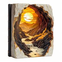 1件裝 Sunset In A Book/Deep Blue 木製不對稱拼圖，動物造型2D拼圖玩具，適合兒童與成人，益智遊戲，派對、假日、聖誕與生日禮物，獨特魔幻桌面裝飾創意木製拼圖禮品 - 彩色 - 查看 2