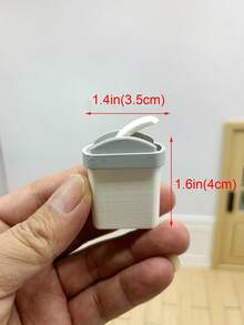 1:12比例迷你垃圾桶装饰品，家具模型玩具收纳箱，逼真翻盖垃圾桶模型，塑料垃圾桶模型，适用于装饰娃娃屋，微缩场景摄影道具 - 彩色 - 查看 4
