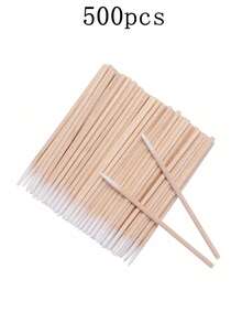 100pcs Multi-Functional Pointed-Tipped Cotton Swabs, Pointed-Mouth Makeup And Beauty Eyeliner Toothpicks, Cotton Swabs, Small Nail Art Tools, Pointed-Tipped Cotton Swabs - White - View 9