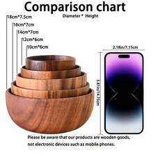 1/2/4/8 piezas Cuencos de madera de acacia con forma de calabaza hechos a mano - Cuencos redondos de madera para ensalada/aperitivos para palomitas, pasta, caramelos, cereales, crema de coco, aperitivos, cocina, diseño rústico, platos de madera hechos a mano, platos para salsa de inmersión 8cm/12.5cm/14cm/16cm