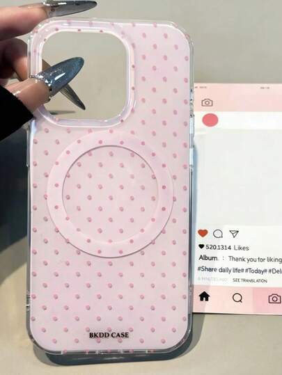 可爱波点磁吸无线充电糖果色手机壳，兼容 17 Pro Max 16 15 14 13 12 11 Pro Max 16 15 14 Plus，奢华可爱亮面果冻色防摔后盖