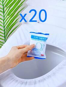 50pcs Disposable Non-Woven Toilet Seat Covers, Portable Travel Toilet Mat, Waterproof Toilet Paper Pad, Essential For Travel & Business, Bathroom Decor, Summer