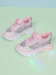 1双时尚LED发光透气网面运动鞋，男女童皆宜 - 休闲、减震、四季皆宜防滑户外跑步和步行鞋 - 粉色 - 查看 6