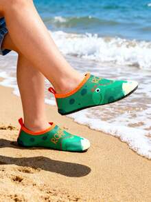 Boys Dinosaur ROAR Print Water Shoes - Quick Dry Anti-Slip For Beach - Green - View 4