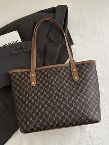 新款极简复古大容量手提包，拉链开口，轻便柔软的单肩包。适合女士日常休闲使用。 - 咖啡棕 - 查看 5