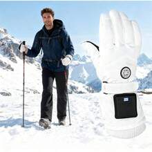 Guantes Calefactables para Mujer Calentadores De Manos Calefactados Recargables Guantes Trmicos Ajustables e Impermeables - para Senderismo Esqu Camping Motociclismo Ciclismo Hombres - En blanco y black - Ver 4