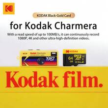 Kodak 适用于柯达Charmera钥匙扣数码相机的MicroSD卡，容量可选32GB、64GB、128GB和256GB。专为柯达相机设计的MicroSD卡存储卡。
