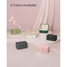 QY- SONGMICS Caja Joyero de 2 Niveles Caja de Joyas Pequeña 11 x 16 x 8 cm Portátil para Accesorios Grandes Idea de Regalo Rosa Jalea MJBC166R01 -3955 - Rosa Jalea - Ver 6