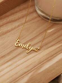 1条个性化名字项链，不锈钢材质，时尚百搭，秋季流行款，复古简约风格，适合足球妈妈、休闲人士、富裕的年轻女士以及各种场合佩戴，可定制，独一无二，个性十足，是送给女友、妈妈、家人、朋友的理想礼物，适合周年纪念日、生日、日常佩戴、晚宴、母亲节、情人节、毕业典礼、婚礼等场合，寓意永恒的爱 - C - 查看 15